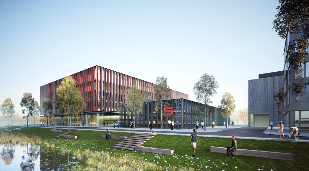 Visualisierung des Geländes der Sparkasse am Campus der Universität Bremen